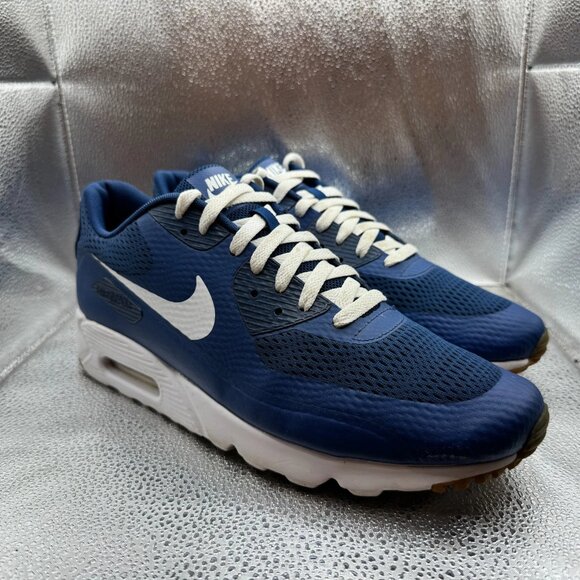 Size 11.5 Nike Air Max 90 Ultra Essential Mens Blue Running Sneakers 819474-402 - Picture 1 of 11